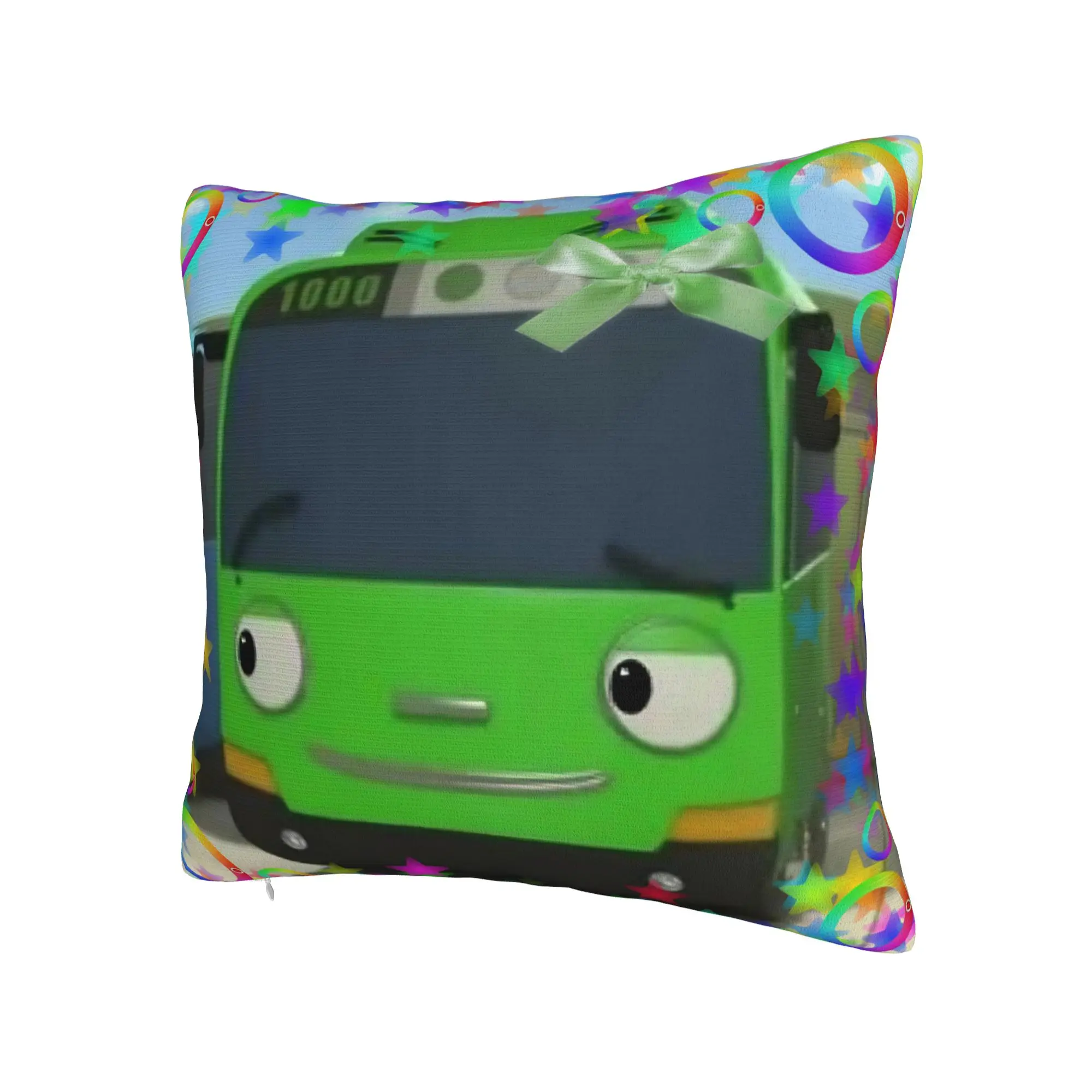 Decorative Pillow Cover Tayo The Little Bus  Merch Bedroom  Pillow Case Cover Square Style Multi-Size