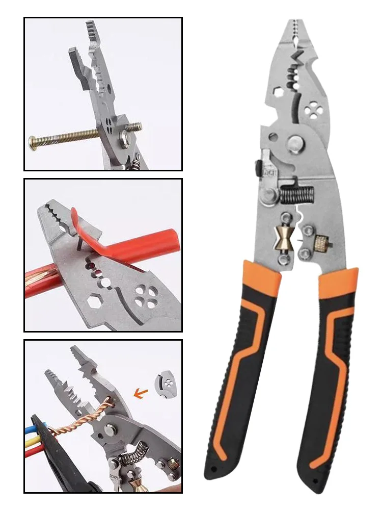 

10 in 1 hand tool Multifunct Wire Stripper Heavy Duty Universal Pliers Wire Stripper Cable Cutter Terminal Crimping Hand Tool