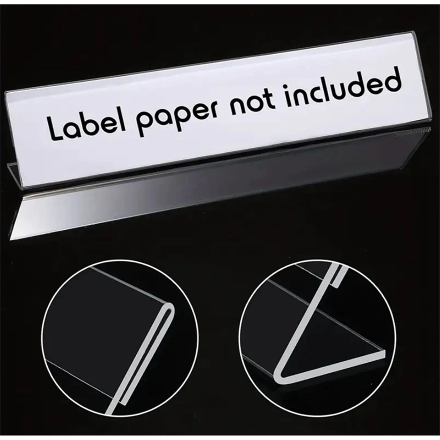 36 Pack Acrylic Desk Name Plate Holder, Clear Small 2X8 Double Sided Display Sign Holder Acrylic Name Tent Holders
