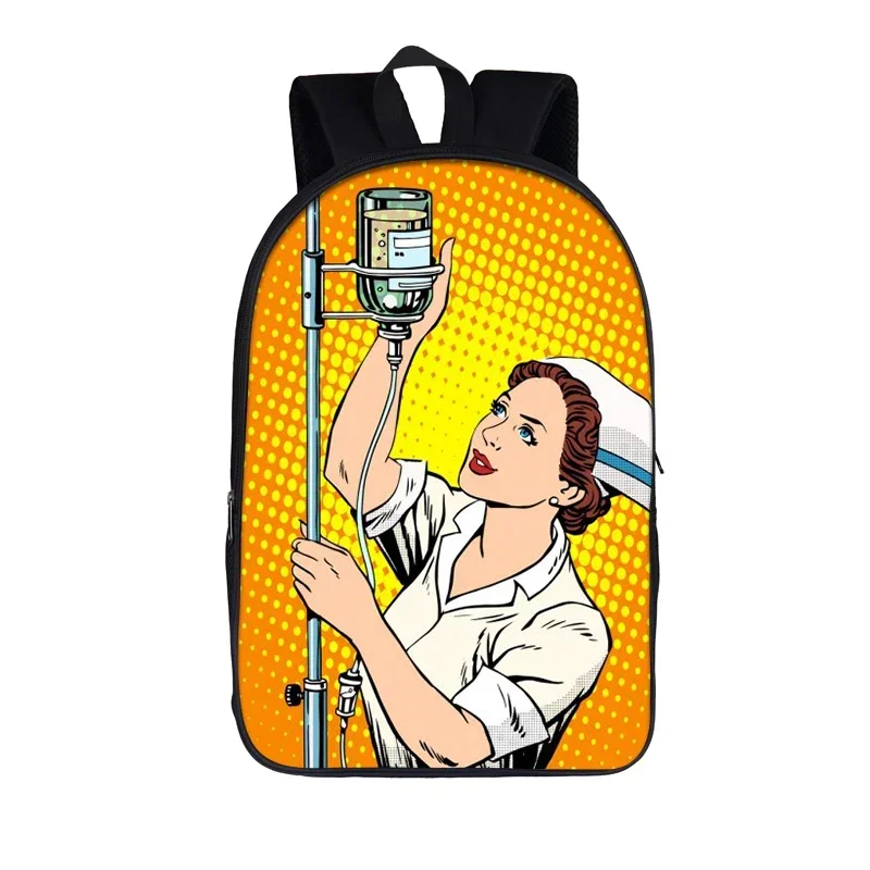 Cartoon Angel Nurse Doctor Backpack for Teenager Girls Boys Daypack Children School Bags Kids School Backpacks Book Bag Gift