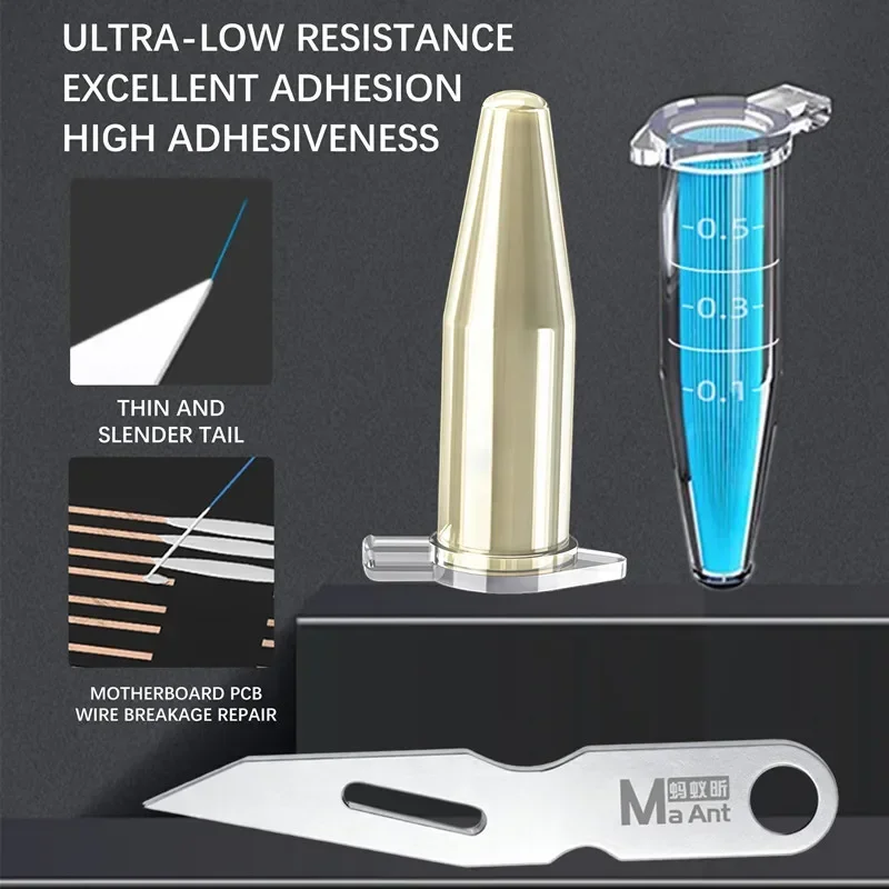 MaAnt M100 Flywire معجون نانو فضي موصل لشاشة الهاتف المحمول إصلاح الخط الأخضر/الأصفر معجون فضي منخفض المقاومة #1