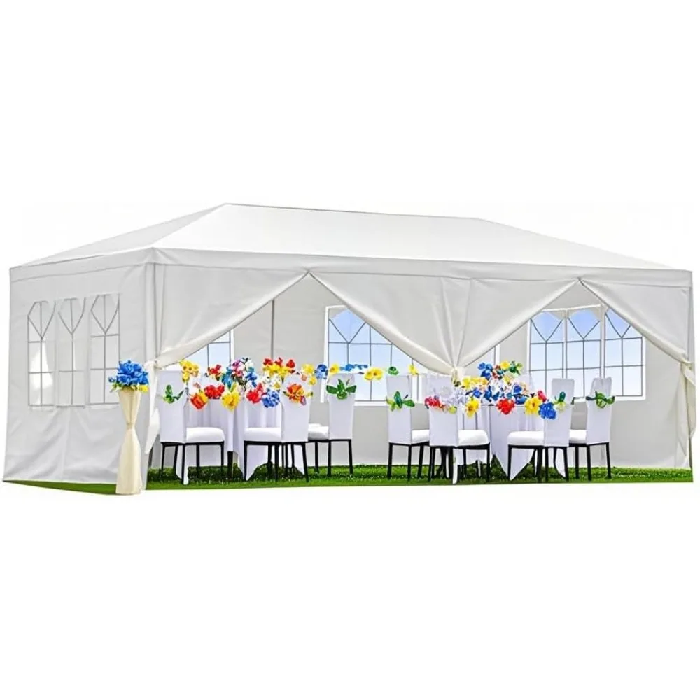 

10'x20' Party Outdoor Tent, Wedding Canopy Tents for Patio with 6 Removable Sidewalls, Outside Gazebo Event Tent for Parties Gar