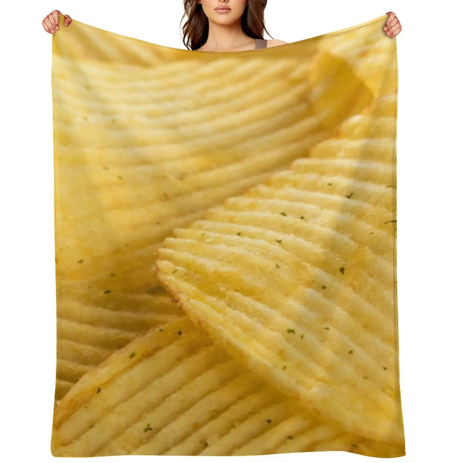 Manta con diseño de patatas fritas con volantes, manta personalizada para Halloween, ideas de regalo para San Valentín