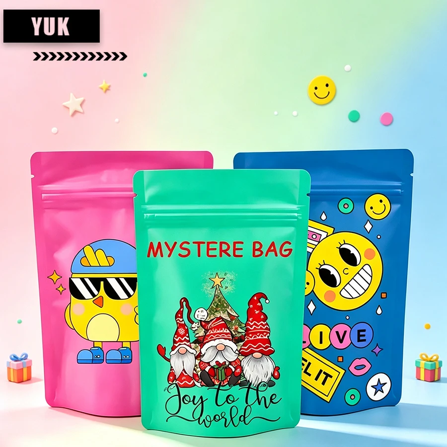 Customized Food-Grade Doypack Bags Aluminum Foil Polyester Film Mystery Gift Zip Lock Stand Up Packaging Bag