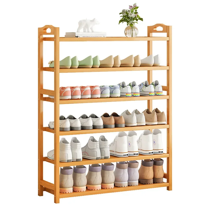 

Shoe Rack Home Doorway Simple Entry Wall Multi-Layer Bamboo Shoe Rack Space-Saving Dustproof Floor Storage Shoe Cabinet