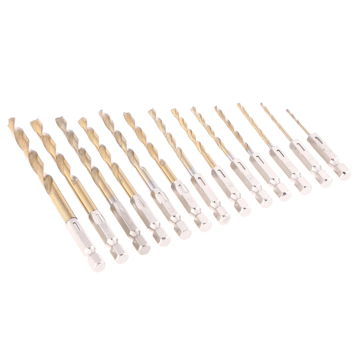 13pcs Drill Bit Set 1.5-6.5Mm Titanium Coated Hss Hex Shank For Cordless Screwdriver Machining Drill Hard Material - Image 5