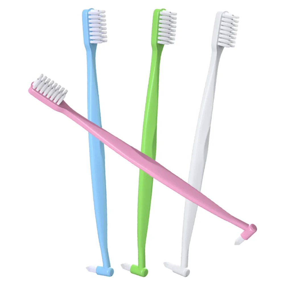 

4pcs Double Headed Toothbrush Interdental Brushes Portable Compact Tapered Travel Cleaning Supplies Blue White Pink Green