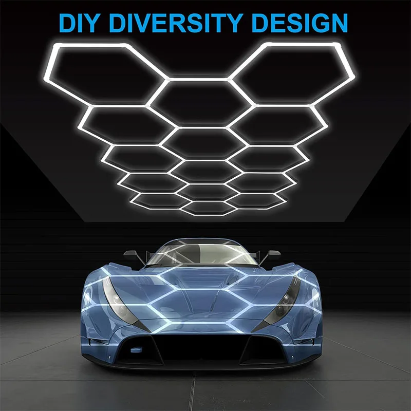 

Hexagonal Garage Lights DIY Super Bright LED Honeycomb Light AC85-265V for Basements Workshops Barber Repair Ceiling Lights