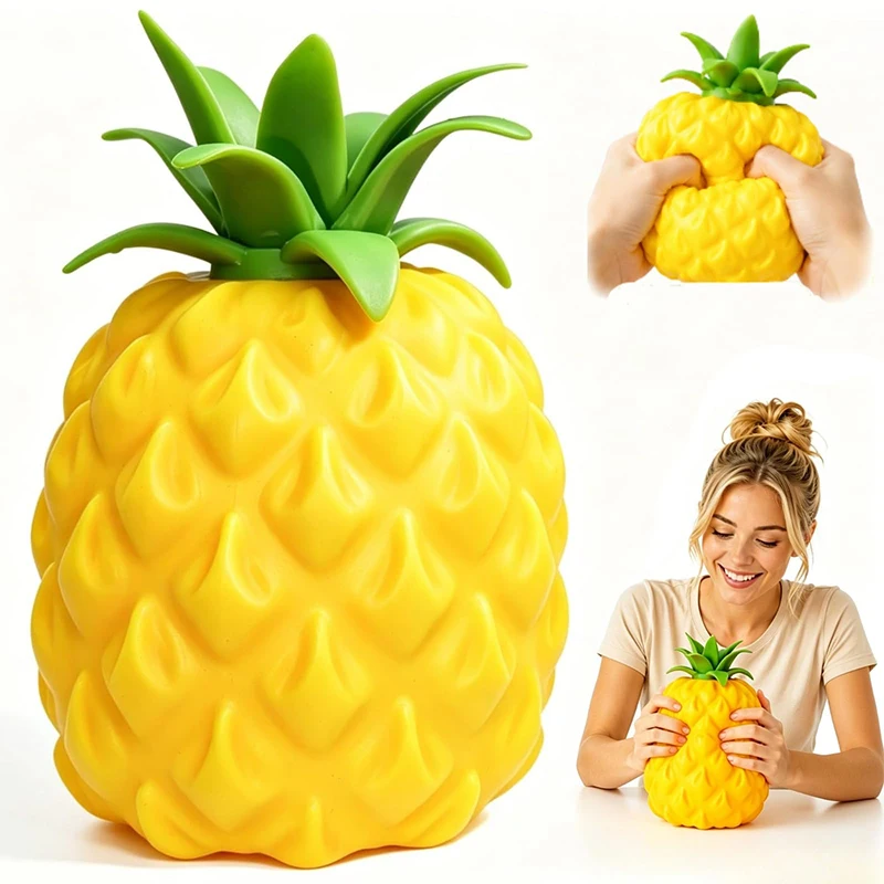 Oversized Simulation Pineapple Squishy Squeeze Fruit-Shape Stress Relief Fidget Ball Soft Slow Rebound Decompression For Adults