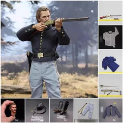 1/6 DID NS80175 US. Civil War Battle Soldier Doll General John Male Pant with Belt Black Waist Belt Shirt Toys For 12
