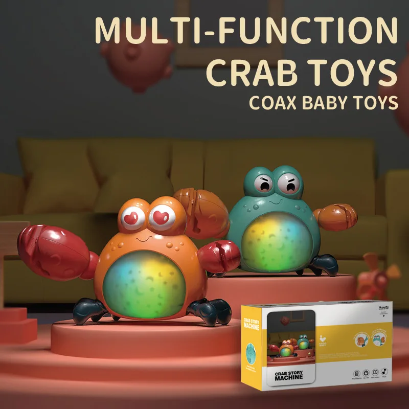 

Baby Early Education Puzzle Multifunctional Crab Storytelling Machine Can Bite, Music Shine, Enlightenment Soothing Toys Gifts