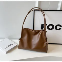 High Capacity Hand Bag Fashion PU Popular Tote Bag Trendy Temperament Shoulder Bag Female