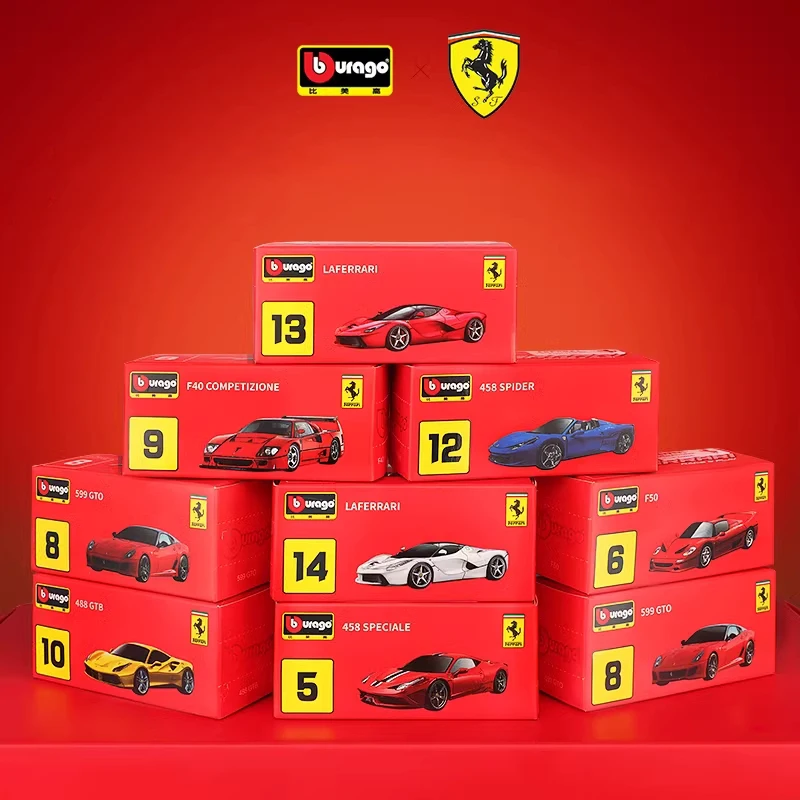 1:64 Ferrari F40 LaFerrari Enzo Ferrari F12 F50 458 Ferrari 599 488 SP1 SF90 Alloy Toy Car For Kid Gifts Collection display box