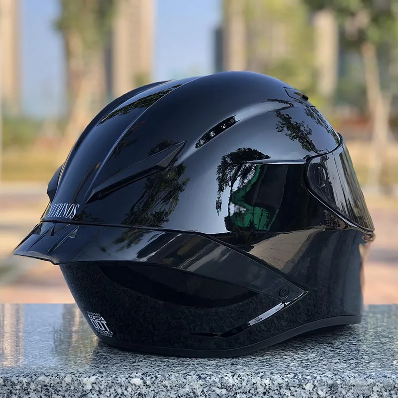 Casco de Scooter con alerón Gpr, Capacete aprobado por DOT, Casco Original negro brillante, Casco de motocicleta de cara completa