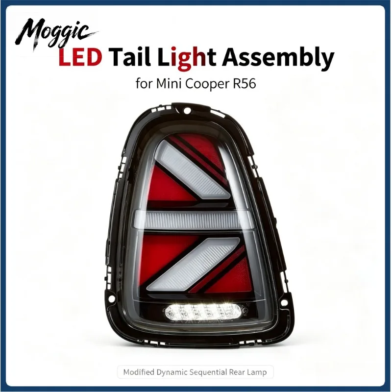 Moggic LED Tail Light Assembly For Mini Cooper R56 Modified Dynamic Sequential Turn Signal Lamp