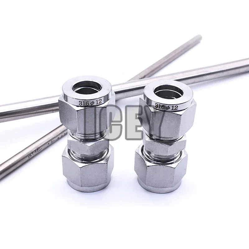 Sleeve Connector SS304 Direct Connector Double Clip Socket Joint 3/6/8/10mm 1/8