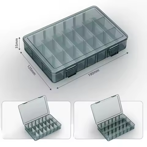 Thickened Plastic Tool Parts Box Removable Grid Transparent Screw Storage Box Drill Bit Accessories Multifunction
