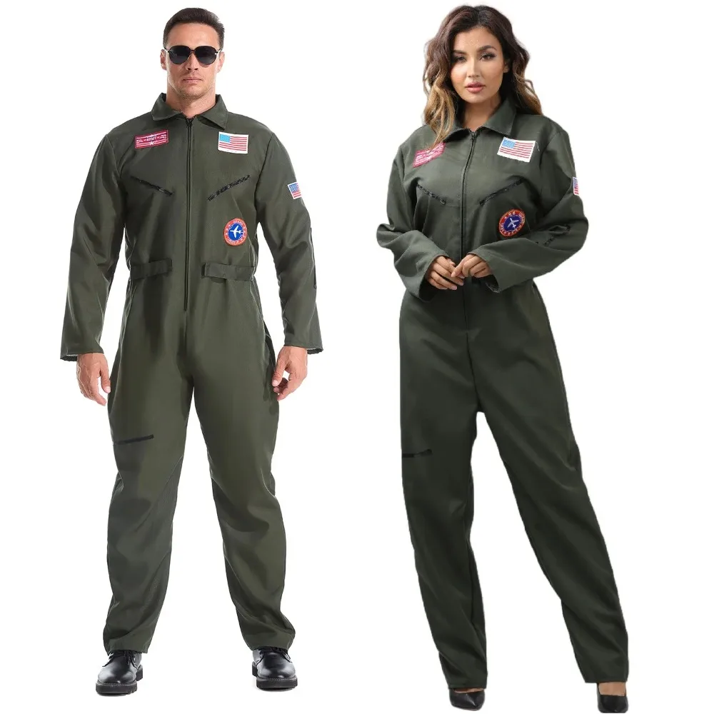 Neues Halloween-Karneval Top Gun Piloten-Uniform Party-Sportspiele Gruppen-Aufführung Bühnenkostüm
