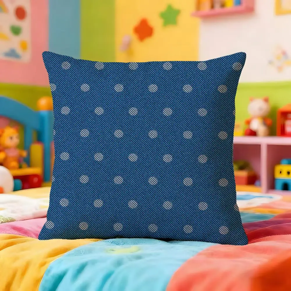 Denim Texture Cushion Cover Premium Soft Pillowcase Skin-Friendly Breathable Multi-Purpose for Home Office Travel