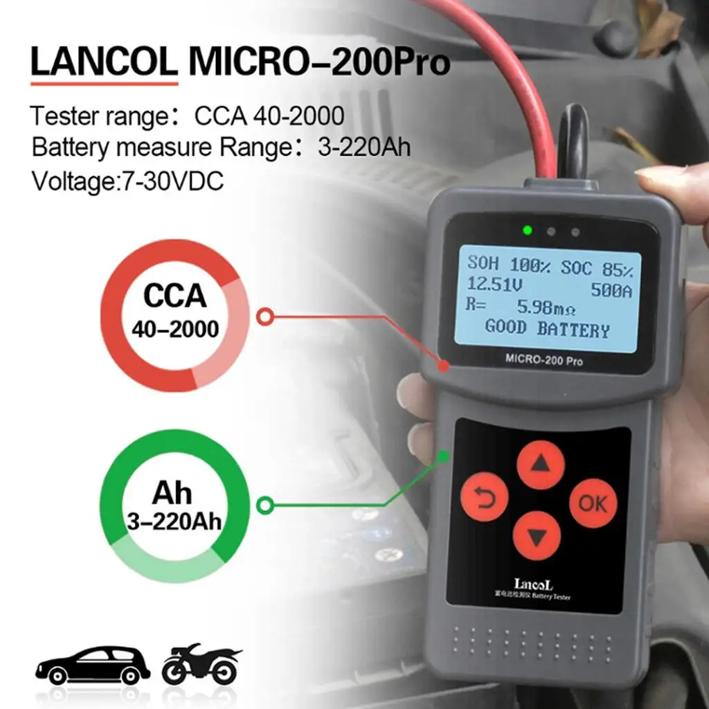 

Plastic Car Battery Tester Quick Charging Tools Easy Use 147x65mm
