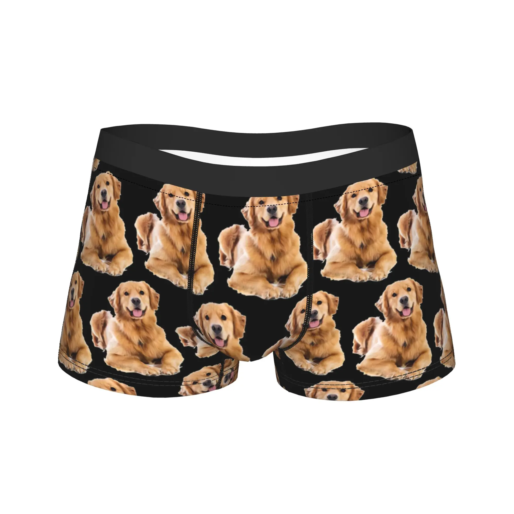 We Love Golden Retriever Underwear  Classic Panties Printing Boxer Brief For Men Pouch Plus Size Boxershorts