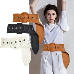 Fashion Luxury Suede Belt for Women Gothic Style Casual Peplum Dress Corset Belt High Quality Designer Brand Waistband