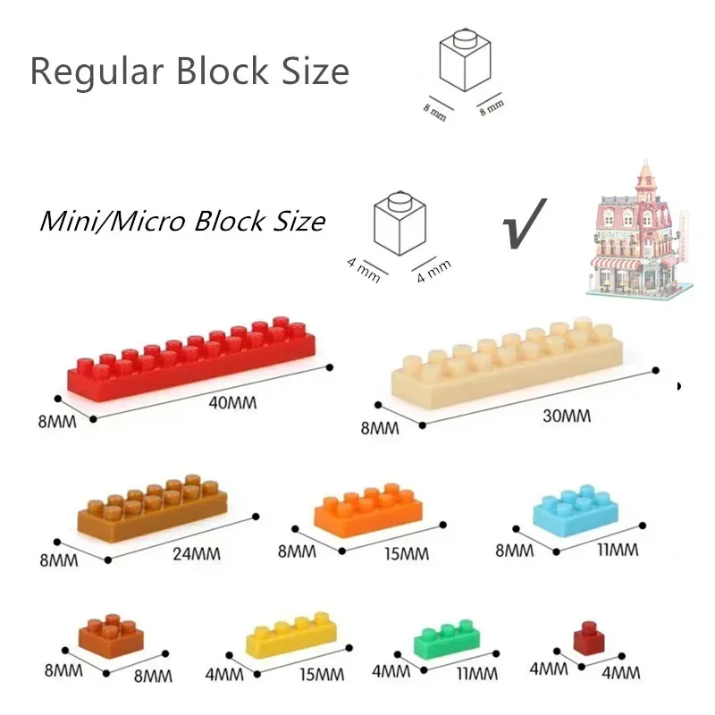 Juego de bloques de construcción modelo cafetería de esquina para niños, juguete de ladrillos para armar cafetería, Calle y Casa, serie calles de