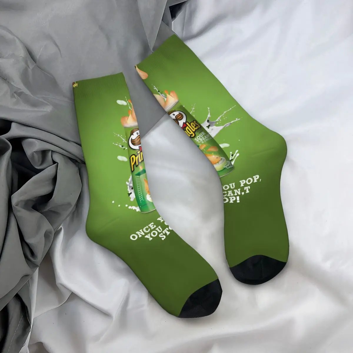 Pringles Chip Socken koreanische Strümpfe Männer atmungsaktive Rad socken Herbst Grafik rutsch feste Socken