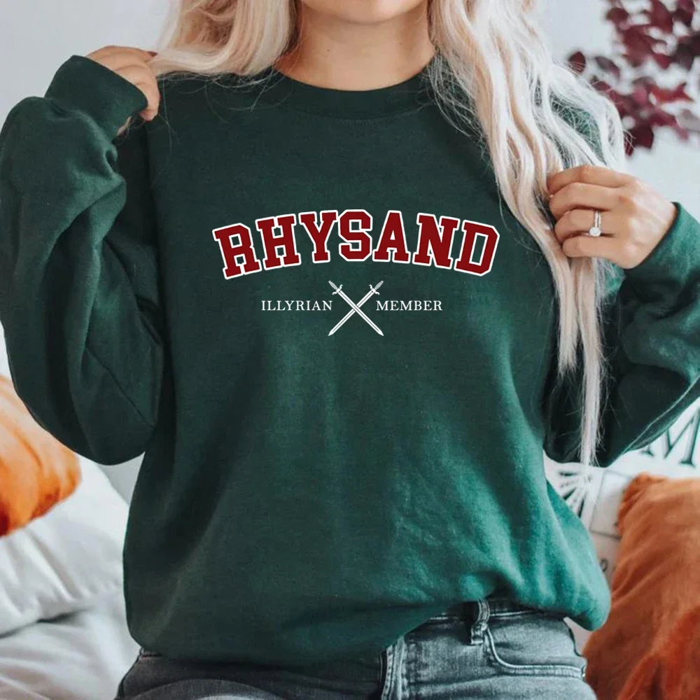 Rhysand ACOTAR Sweatshirt Feyre and Rhysand Hoodies Velaris Sweatshirt SJM Illyrian Member Pullover Bookish Hoodie Women Clothes