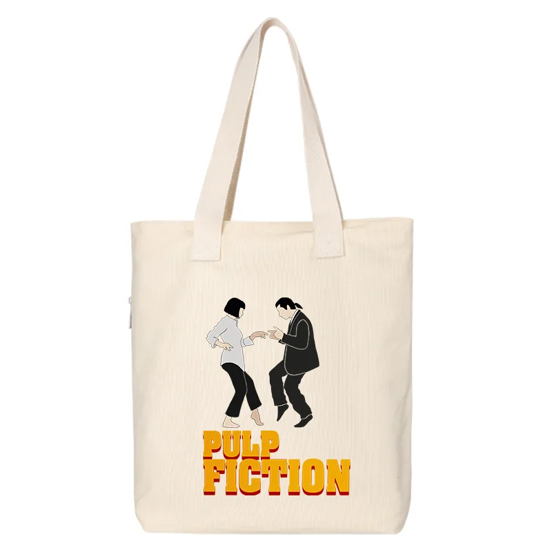 パルプフィクション-キャンバスバックパック-ショッピングバッグ-トートバッグ-大学生用-クエンティン・タランティーノ映画-ローブローノベルバッグ