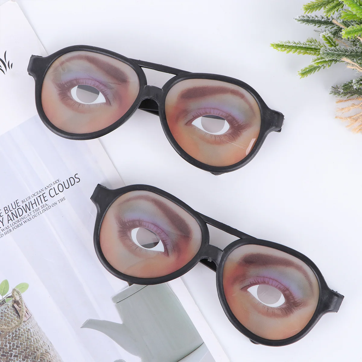 12 Pcs Eyeglass Halloween Party Glasses Eyeglasses Props Funny Make up Eyes