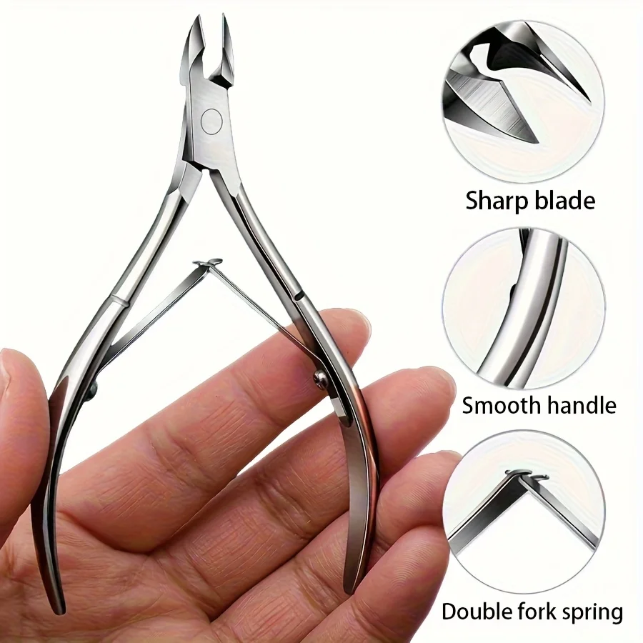 Nagelhautzange Professioneller Edelstahl-Nagelhautschneider Nagelhautentferner Pediküre-Maniküre-Werkzeuge – Detail 5