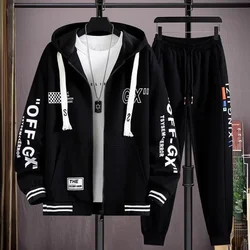 M-6XL Oversized Men's Hoodie Tracksuits Jacket Sweatpants 2 Piece Set Outdoor Fitness Jogging Sets Sports Zipper Hoodie New 2024