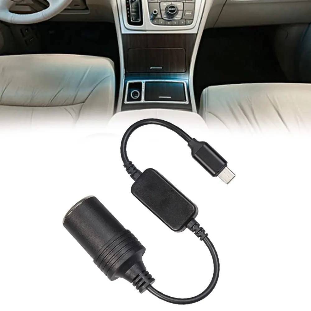 

Car Accessories USB C PD Type C Male To 12V Cigarette Lighter Socket USB Male To Female Cigarette Lighter Adapter Converter