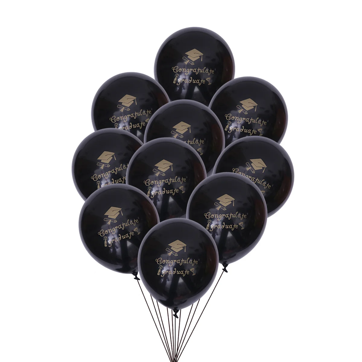 

10Pcs Graduation Balloons Black Latex Creative Printed Decorations for Graduate Student Party Balloon Graduation Balloons Decor
