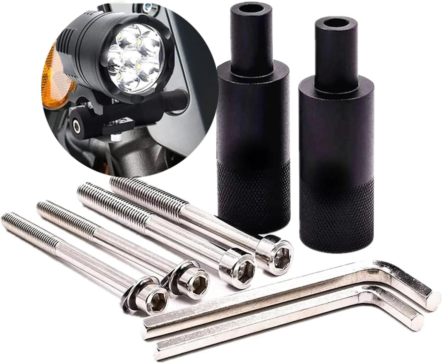 

Кронштейны противотуманных фар с отверстием для вилки мотоцикла, крепление на брызговик, M6 M8, 2 шт. (черный)