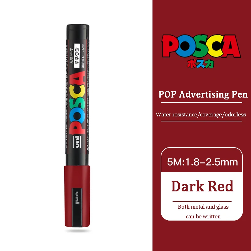 Uni posca Acrylmarker, PC-5M, 29 Farben, Rotulador Permanent, POP-Poster/Graffiti/Farbe, ру Font, Glas, Rock, Keramikmarker