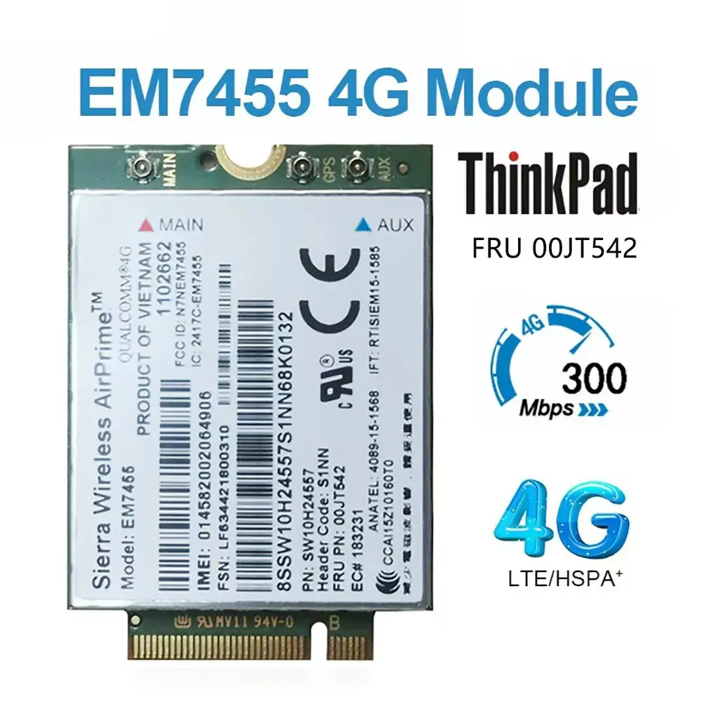EM7455 FRU 00JT542 LTE Cat6 WWAN Card For Thinkpad X260 T460s T460p T460 P70 P40 T560 P50 L460 P50s L560 Yoga 260 X1 Carbon 4th
