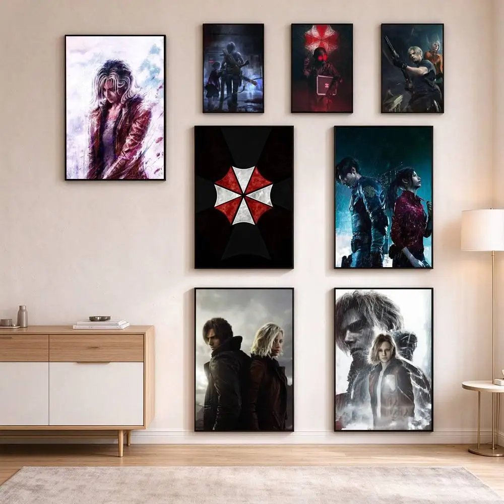 R-Resident Evil Game   Poster High Quality Dorm Living Room Aesthetic Wall Decoration Painting Stickers Gift
