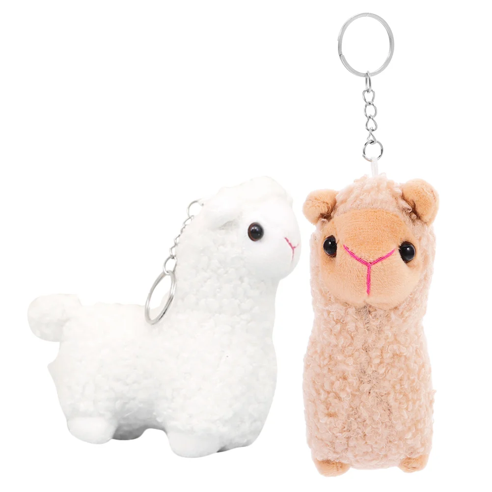 2 Pcs Alpaca Keychain Sheep Halloween Birthday Party Supplies Figurine Goodie Bags Stuffers