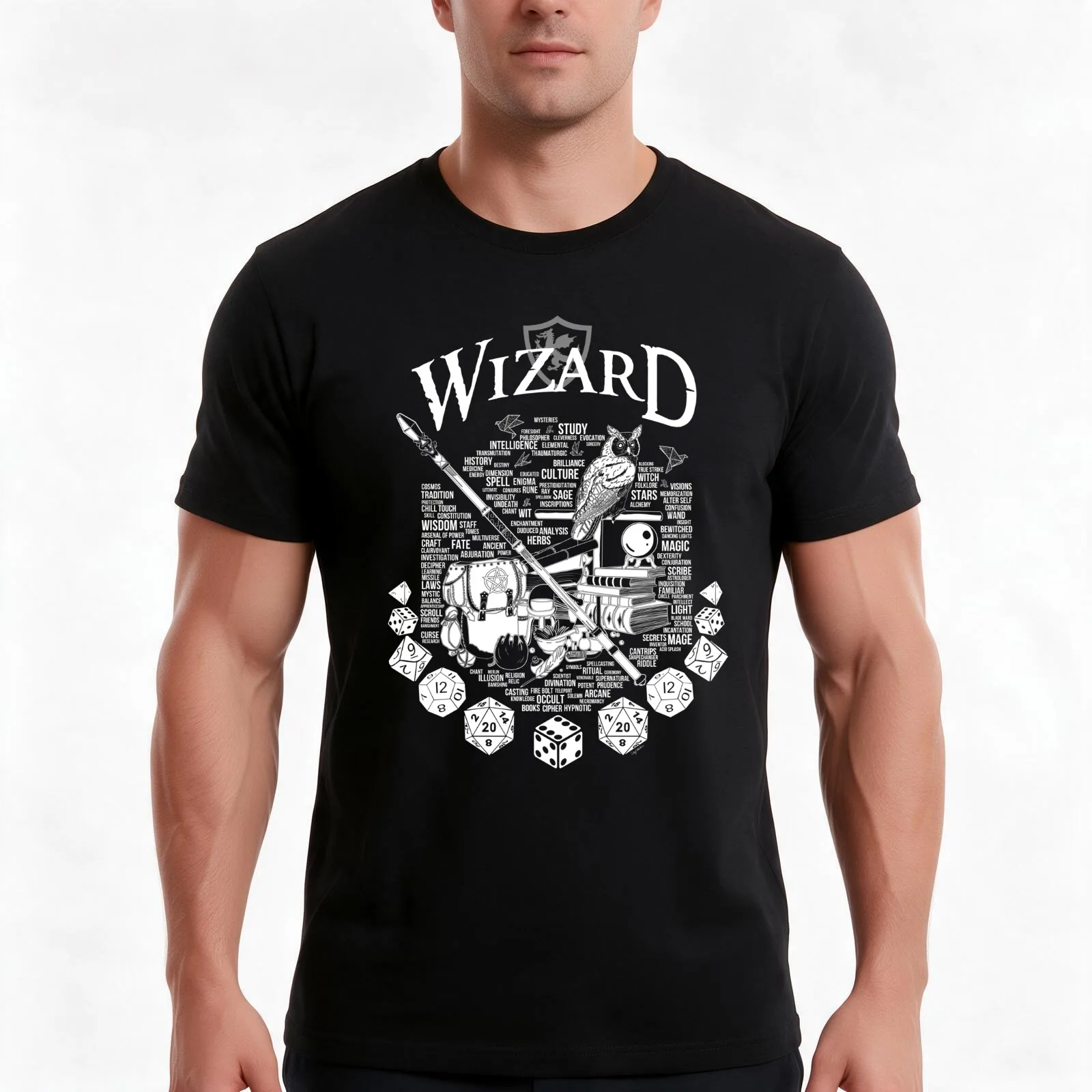 RPG Class Series: Wizard - White Version T-Shirt Summer Casual Cotton Tee Oversized Streetwear Tops Vintage Graphic Print