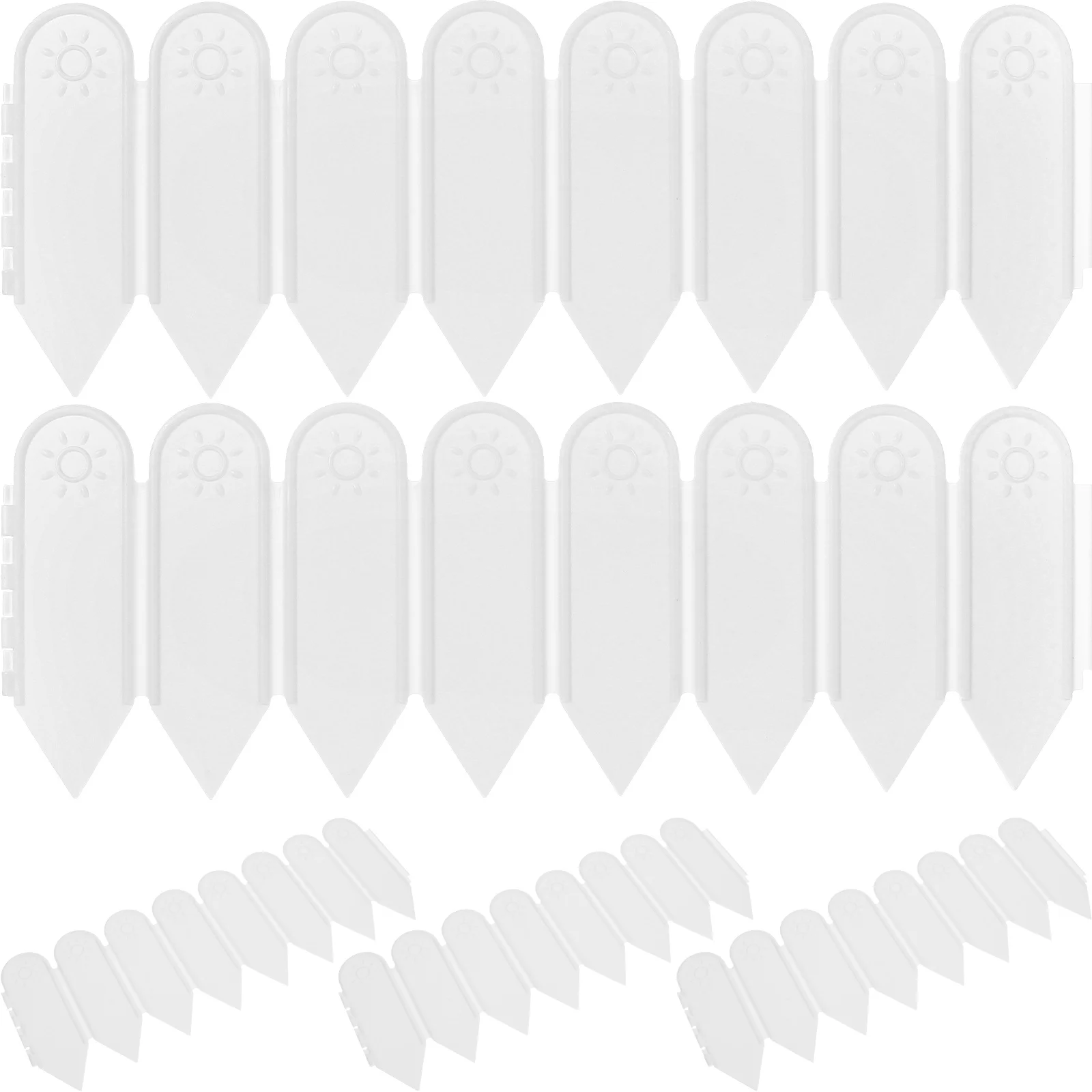 

5 Pcs Garden Fence Plastic White Picket Yard Edging Reusable Smooth DIY Outdoor Border Landscaping Tree Fencing