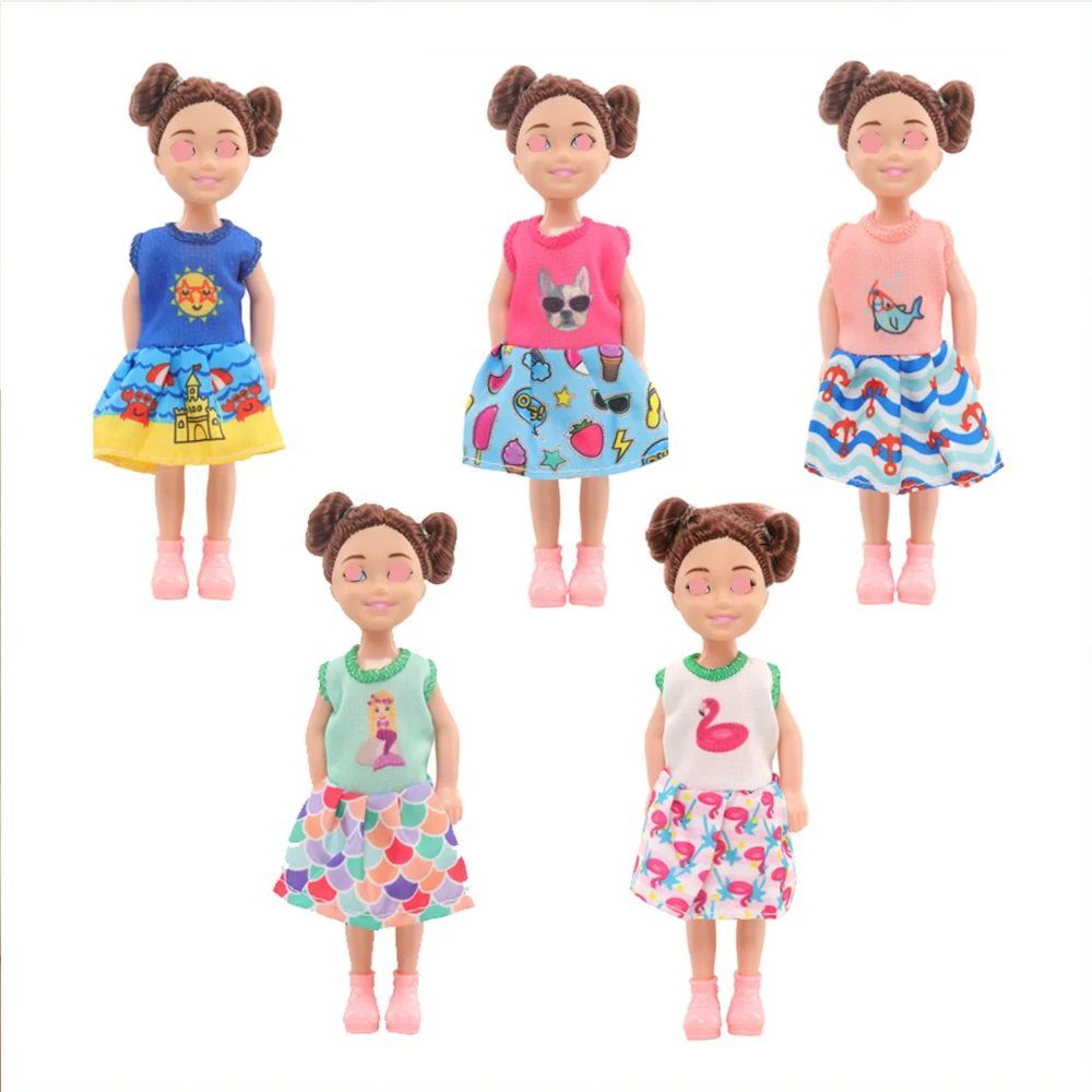 Ensemble de tenues de poupée à la mode, 26 pièces, pour poupées de 5.5 pouces, comprend 5 robes, 5 robes t-shirts, 3 maillots de bain et 13 mini accessoires, jouet cadeau