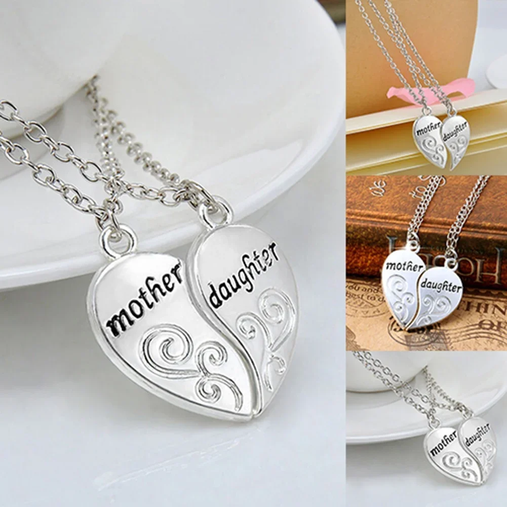 Heart Matching Necklaces Daughter Mother Jewelry Daughters Mothers Gifts Family Matching Accessories