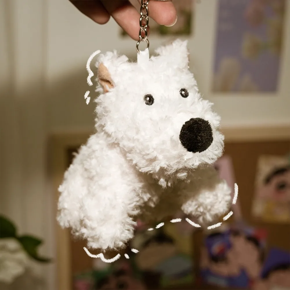 Gifts West Highlands Puppy Plush Pendant White Dog Terrier Doll Pendant Car Decoration Keychain