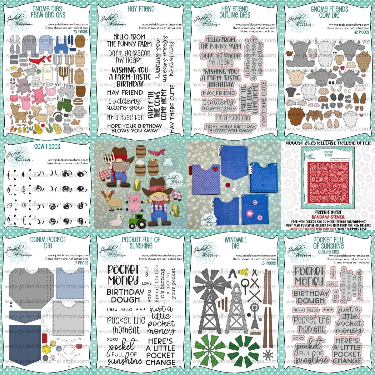 

2025 New Farm Ons Denim Windmill Hay Friend Cow Metal Cutting Dies Clear Stamps For DIY Scrapbook Craft Decoration Embossing Die