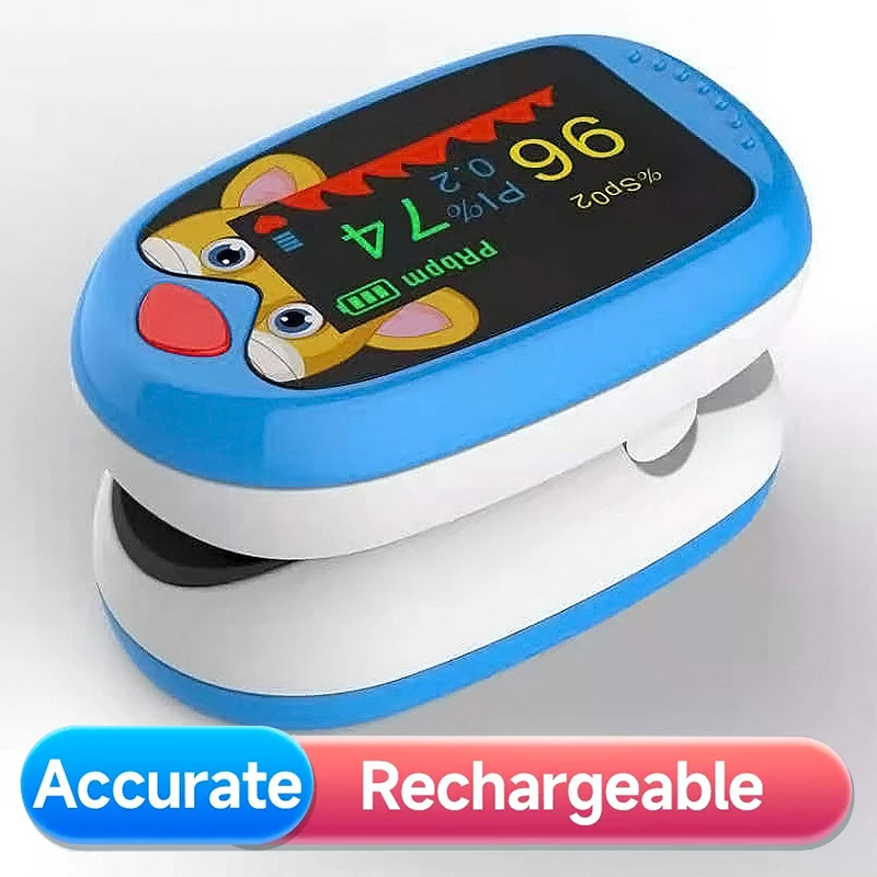 USB Rechargeable Pediatric Oximeter Finger Blood Oxygen Monitor for Children Pulse Oximeter OLED Digital Oximetro Home Medical