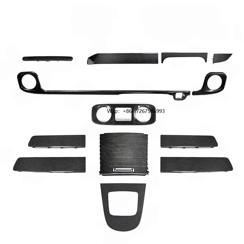 

New Arrival Luxury 13-Piece Interior Part Set W465 Dry Carbon Fiber Dashboard Cover Center Control Cover Glossy for G63 G500