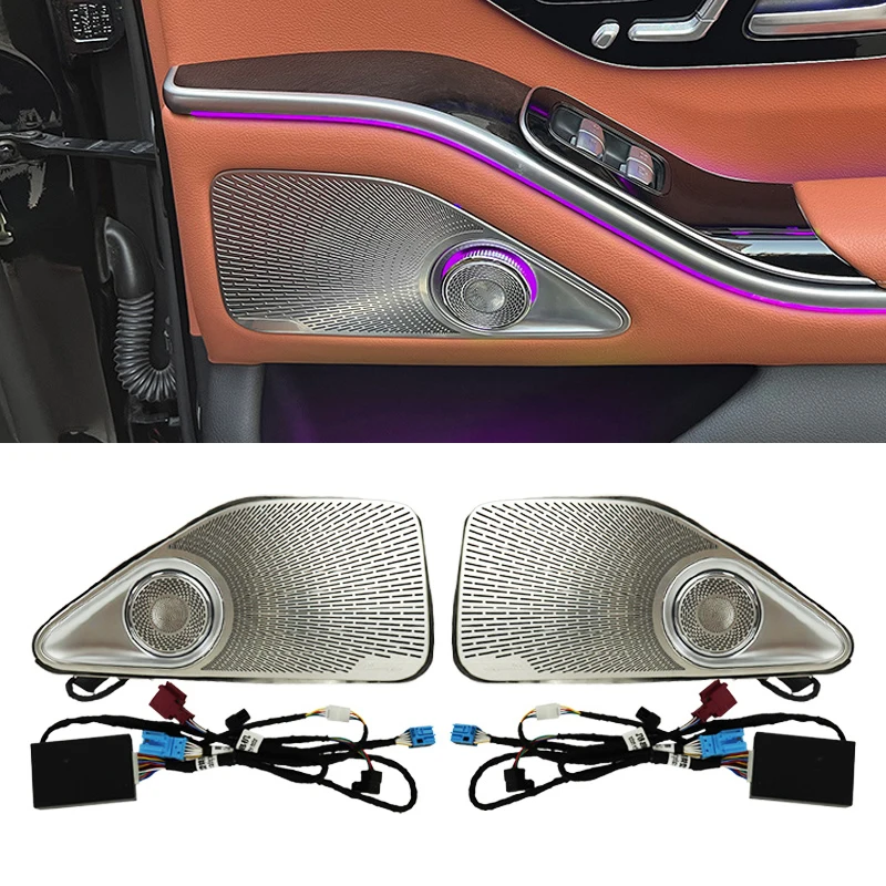 

New Car 64 Color Ambient LED Light Rear Door Rotary Tweeter Decoration With Rotating Speakers For Mercedes Benz S-class W223