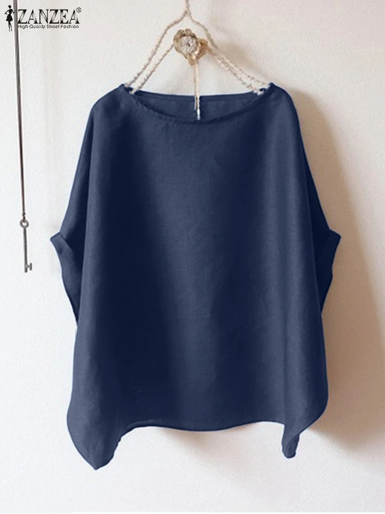 Women Blouse ZANZEA 2025 Stylish Summer Half Sleeve Solid Elegant Shirts Tunic Korean Tops Loose Casual Fashion Blusas Femininas